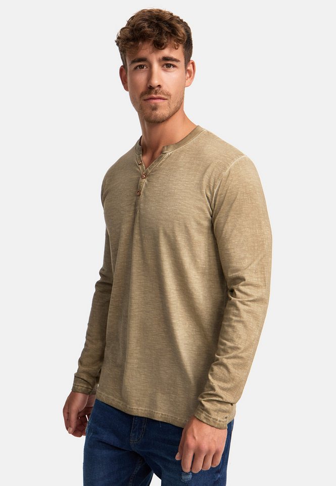 INDICODE Langarmshirt Herren INKilsone Shirt Langarm Herrenshirt lässiges Longsleeve mit modischer Knopfleiste – Bild 4 von 5