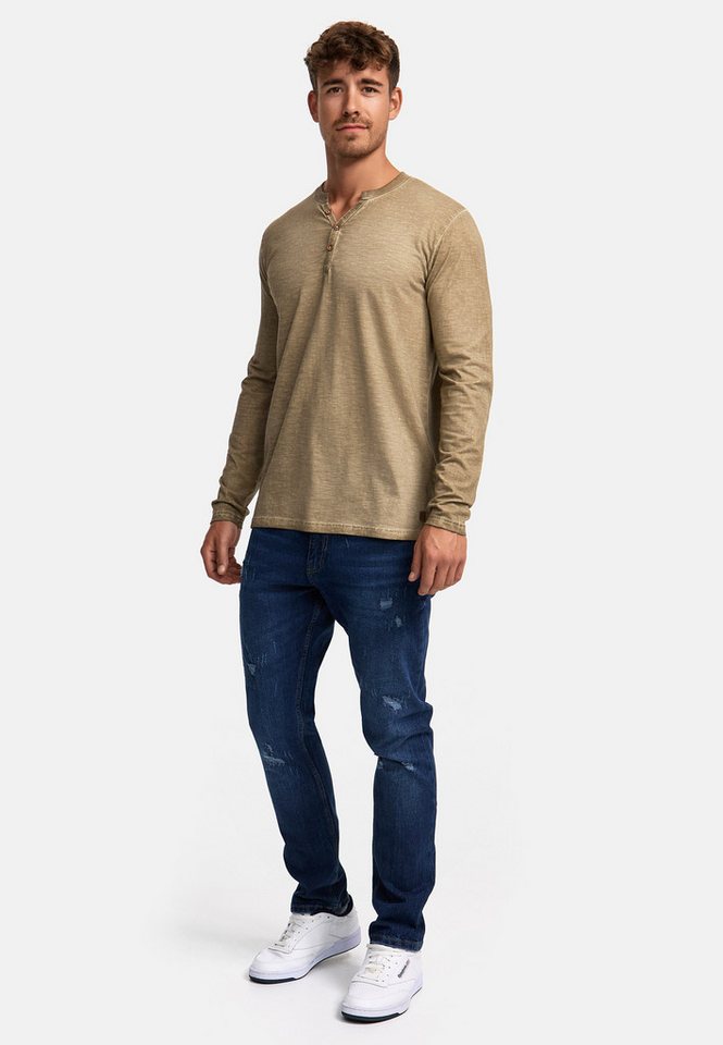 INDICODE Langarmshirt Herren INKilsone Shirt Langarm Herrenshirt lässiges Longsleeve mit modischer Knopfleiste – Bild 5 von 5