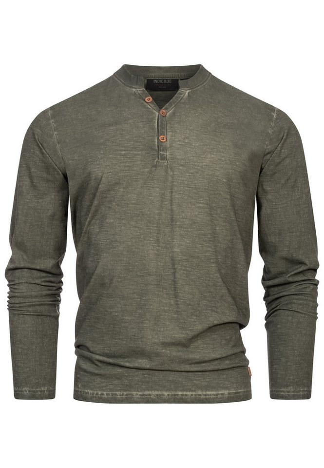 INDICODE Langarmshirt Herren INKilsone Shirt Langarm Herrenshirt lässiges Longsleeve mit modischer Knopfleiste – Bild 2 von 5