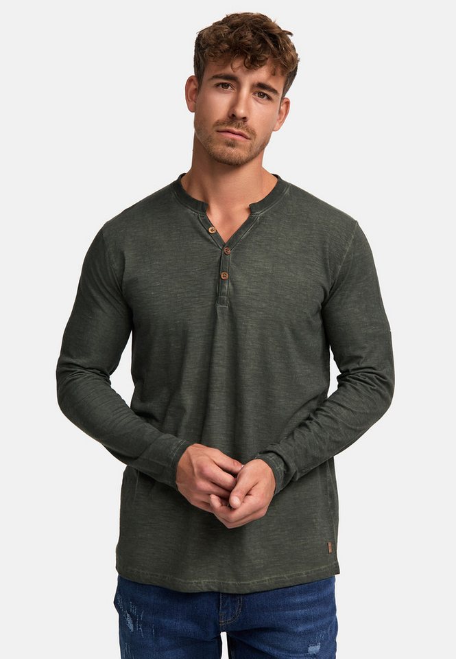 INDICODE Langarmshirt Herren INKilsone Shirt Langarm Herrenshirt lässiges Longsleeve mit modischer Knopfleiste – Bild 3 von 5