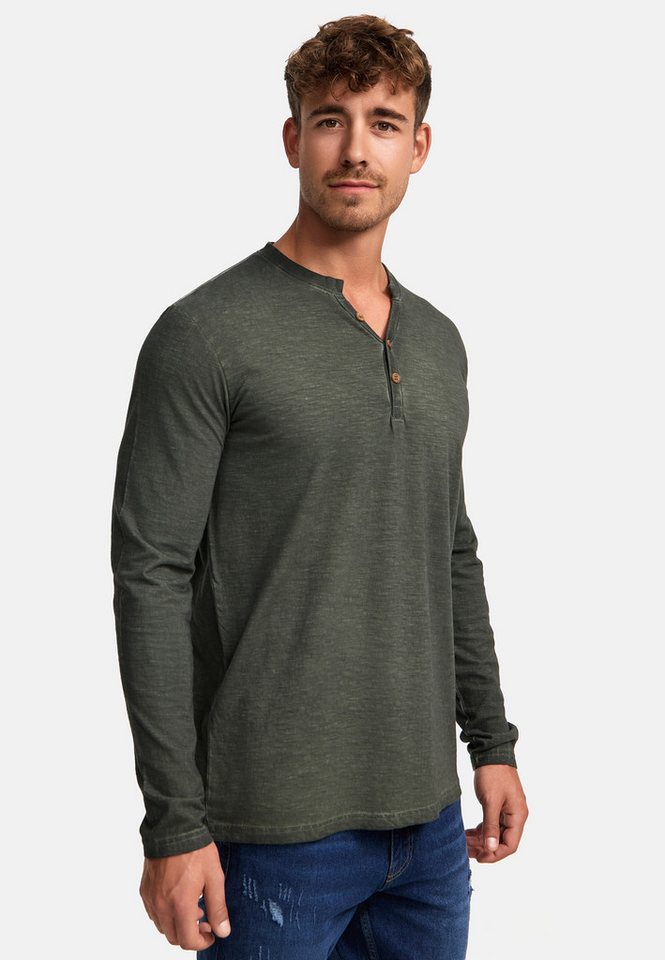 INDICODE Langarmshirt Herren INKilsone Shirt Langarm Herrenshirt lässiges Longsleeve mit modischer Knopfleiste – Bild 4 von 5
