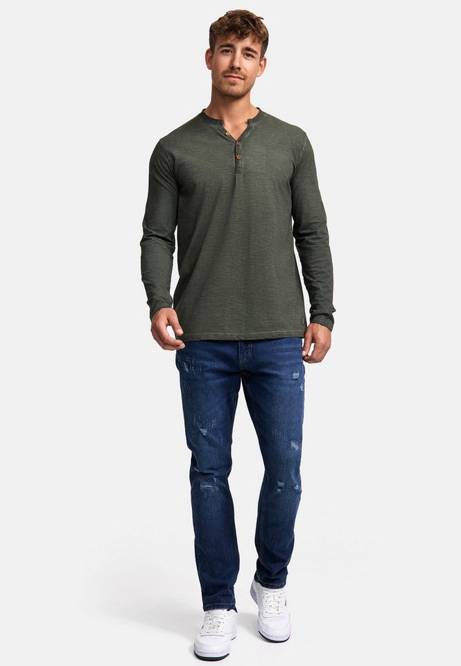 INDICODE Langarmshirt Herren INKilsone Shirt Langarm Herrenshirt lässiges Longsleeve mit modischer Knopfleiste – Bild 5 von 5