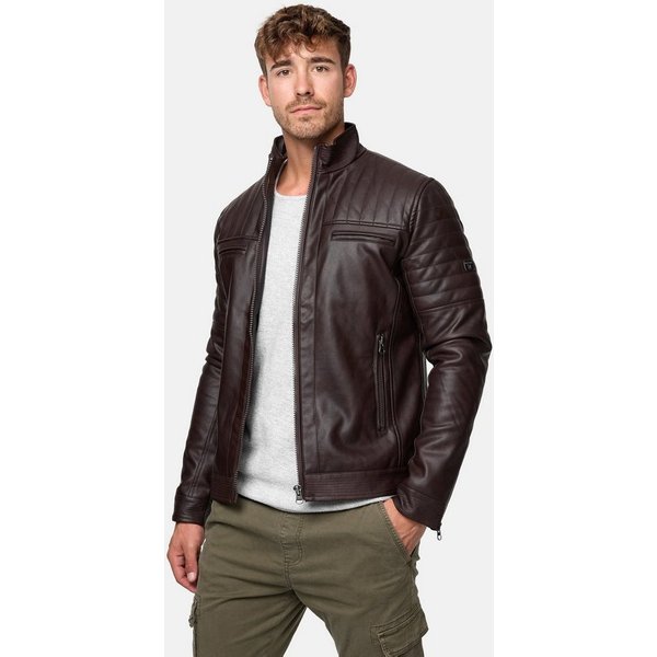 INDICODE Lederimitatjacke Herren Brook Übergangsjacke Herrenjacke mit stilvollen Applikationen