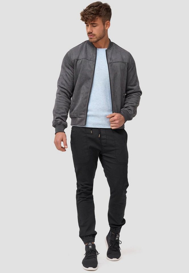 INDICODE Lederimitatjacke Herren Ibon Übergangsjacke Herrenjacke Kunstlederjacke mit Stehkragen – Bild 4 von 5