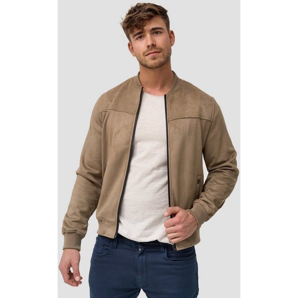 INDICODE Lederimitatjacke Herren Ibon Übergangsjacke Herrenjacke Kunstlederjacke mit Stehkragen