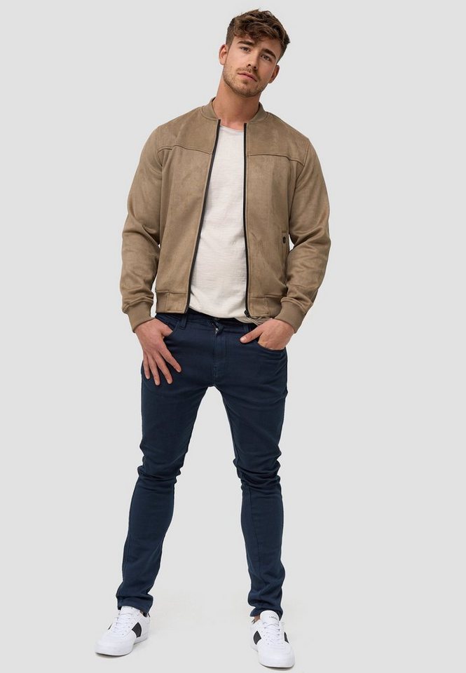 INDICODE Lederimitatjacke Herren Ibon Übergangsjacke Herrenjacke Kunstlederjacke mit Stehkragen – Bild 4 von 5