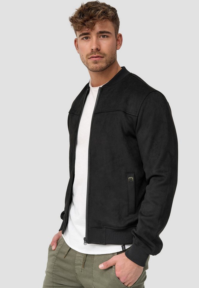INDICODE Lederimitatjacke Herren Ibon Übergangsjacke Herrenjacke Kunstlederjacke mit Stehkragen – Bild 3 von 5