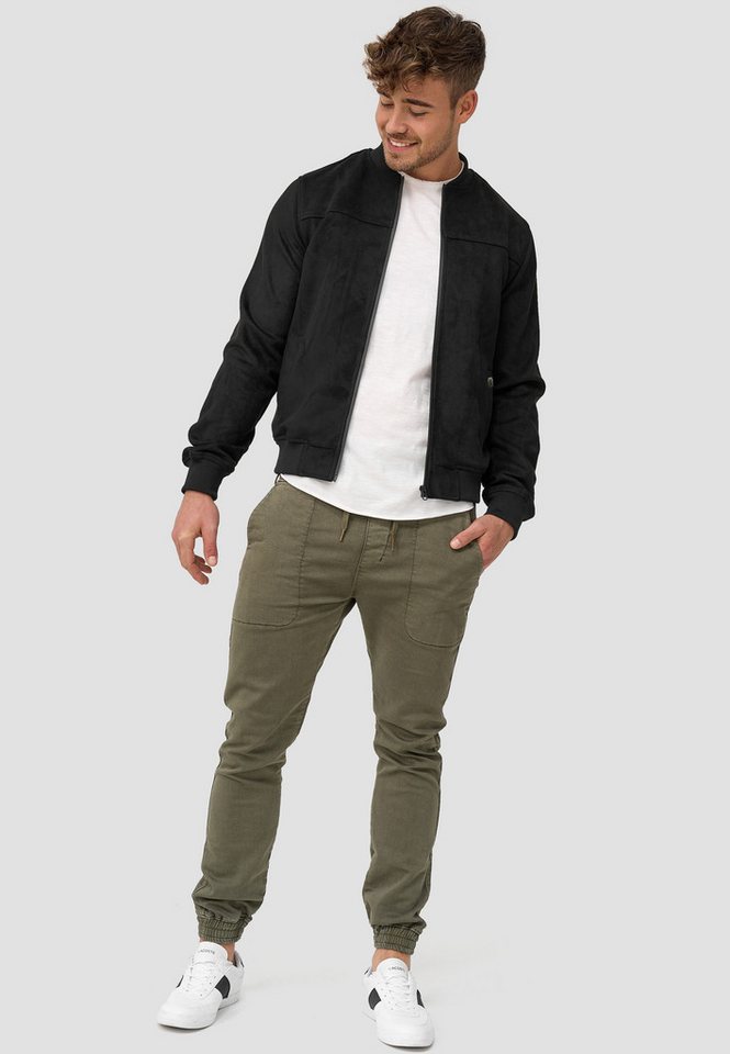 INDICODE Lederimitatjacke Herren Ibon Übergangsjacke Herrenjacke Kunstlederjacke mit Stehkragen – Bild 4 von 5