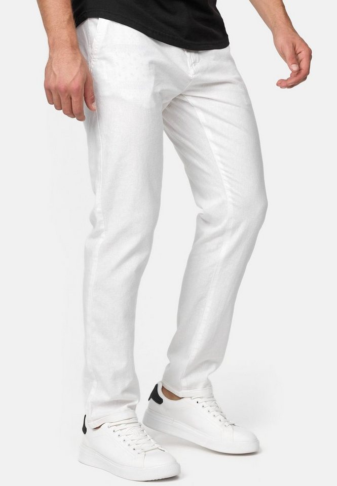 INDICODE Leinenhose Herren Bryne Sommerhose Leinen Herrenhose mit 4 Taschen, Leinen,- Baumwollgemisch – Bild 2 von 5