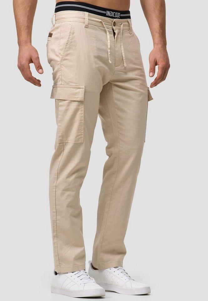 INDICODE Leinenhose Herren Leonardo Sommerhose Leinen Herrenhose mit aufgesetzten Taschen – Bild 3 von 5