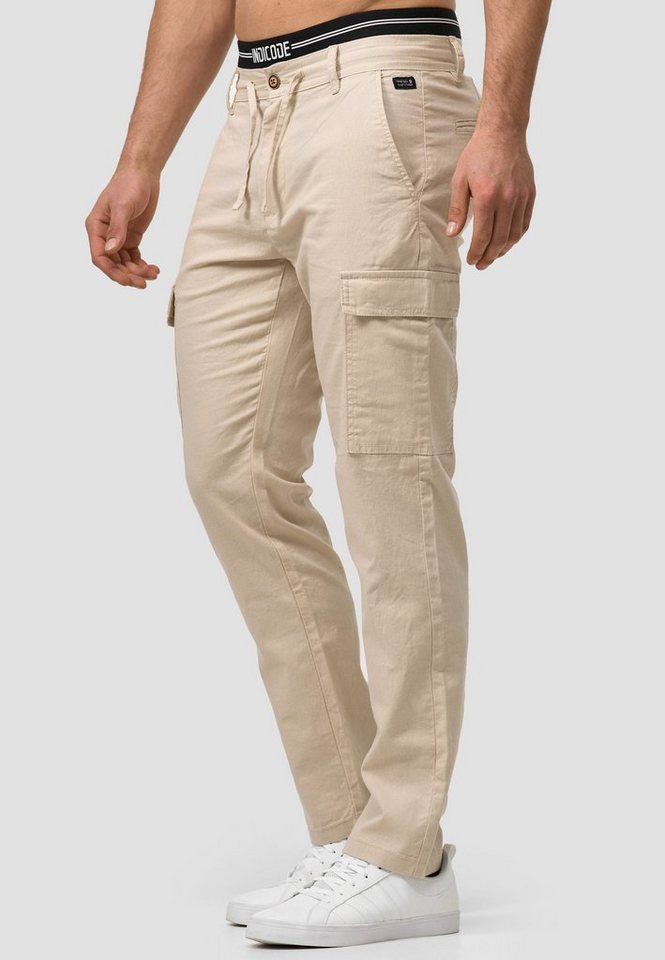 INDICODE Leinenhose Herren Leonardo Sommerhose Leinen Herrenhose mit aufgesetzten Taschen – Bild 4 von 5