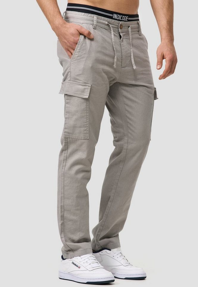 INDICODE Leinenhose Herren Leonardo Sommerhose Leinen Herrenhose mit aufgesetzten Taschen – Bild 3 von 5