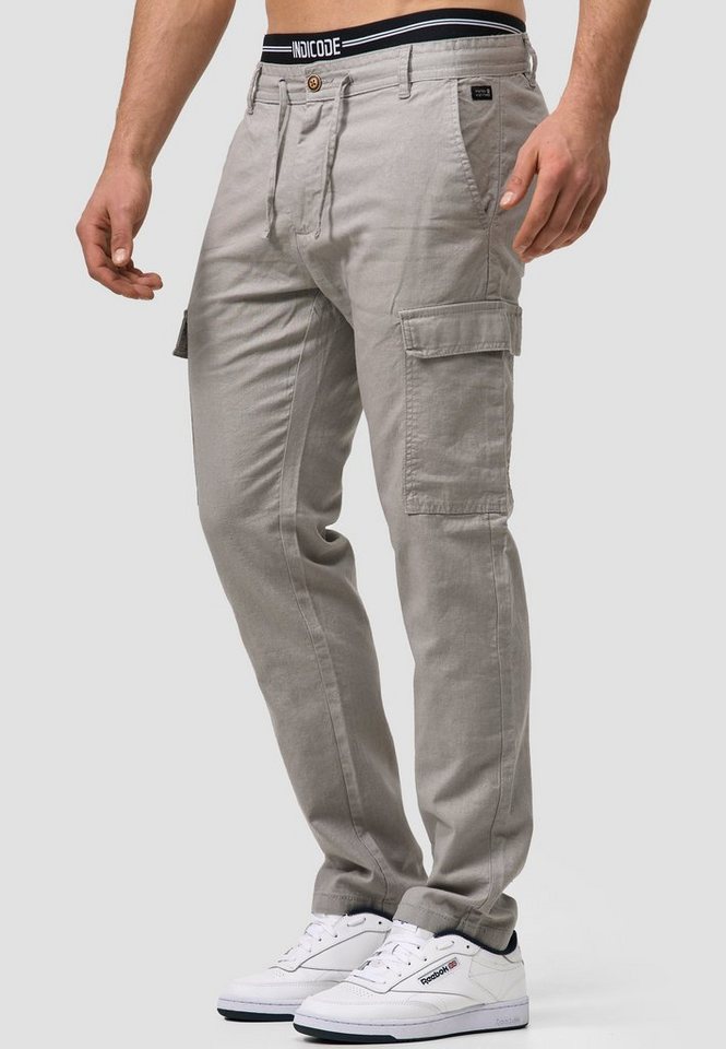 INDICODE Leinenhose Herren Leonardo Sommerhose Leinen Herrenhose mit aufgesetzten Taschen – Bild 4 von 5