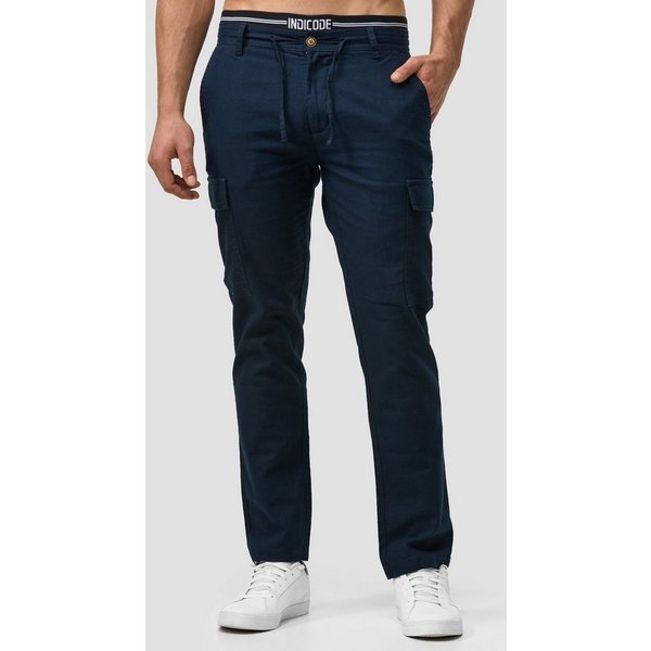 INDICODE Leinenhose Herren Leonardo Sommerhose Leinen Herrenhose mit aufgesetzten Taschen