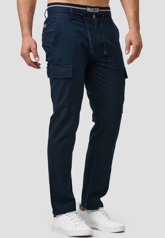 INDICODE Leinenhose Herren Leonardo Sommerhose Leinen Herrenhose mit aufgesetzten Taschen – Bild 3 von 5