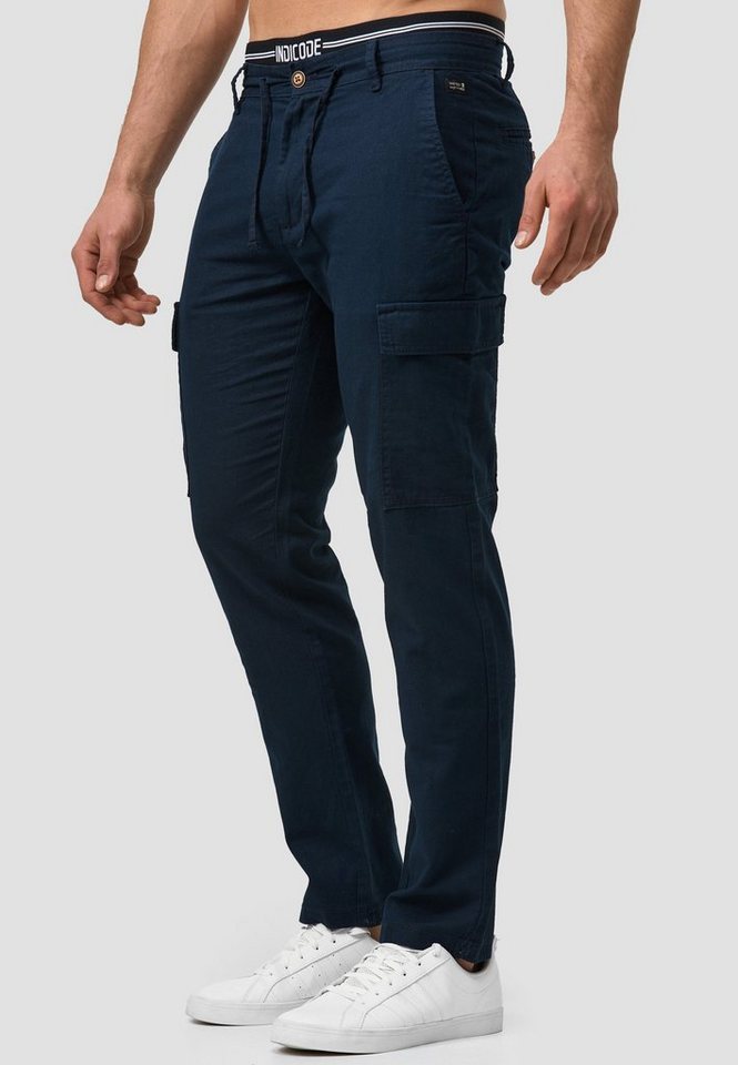 INDICODE Leinenhose Herren Leonardo Sommerhose Leinen Herrenhose mit aufgesetzten Taschen – Bild 4 von 5