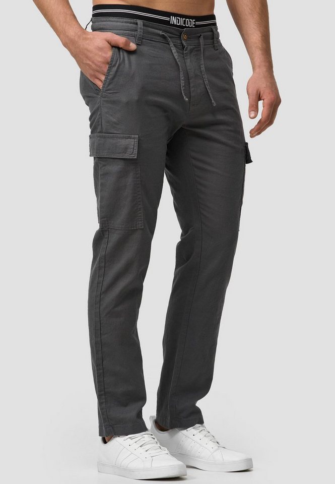 INDICODE Leinenhose Herren Leonardo Sommerhose Leinen Herrenhose mit aufgesetzten Taschen – Bild 3 von 5