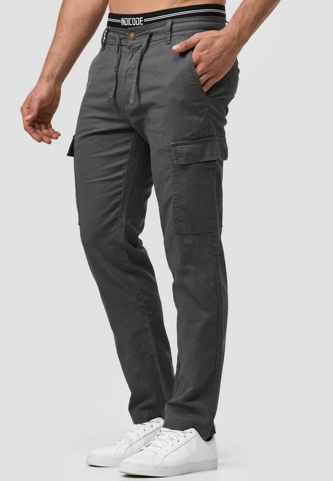INDICODE Leinenhose Herren Leonardo Sommerhose Leinen Herrenhose mit aufgesetzten Taschen – Bild 4 von 5