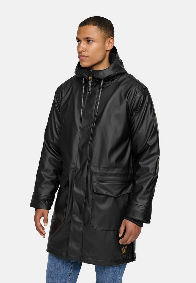 INDICODE Regenmantel Herren INTommy Nässeschutz Herrenjacke mit Kapuze und vielen funktionalen Taschen – Bild 3 von 5