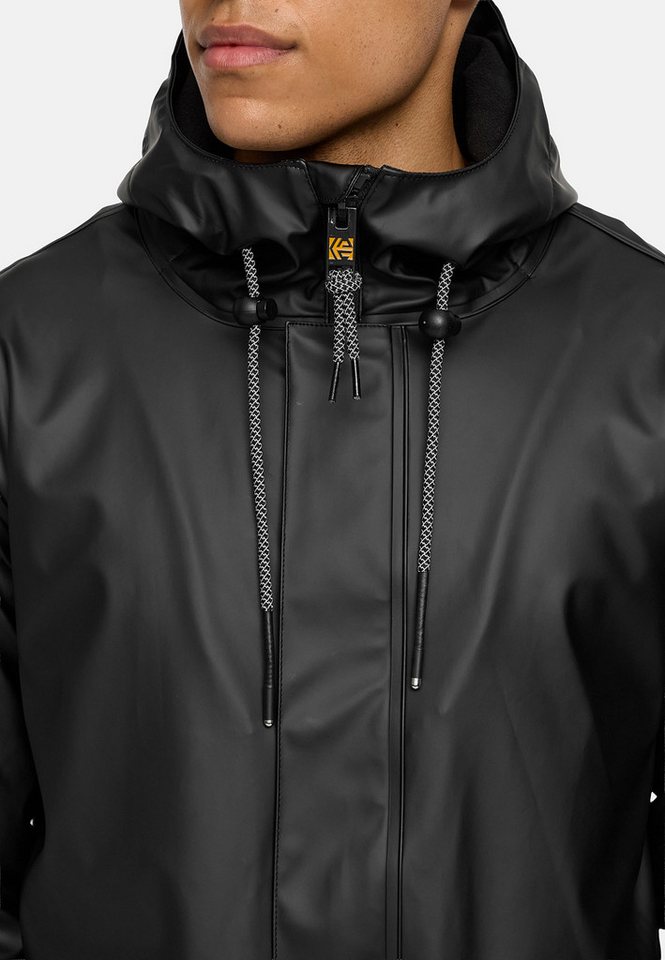 INDICODE Regenmantel Herren INTommy Nässeschutz Herrenjacke mit Kapuze und vielen funktionalen Taschen – Bild 4 von 5