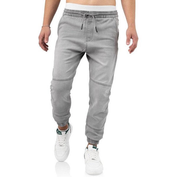 INDICODE Schlupfhose Oltjon bequeme lässige Freizeithose in Jeansoptik mit elastischem Bund