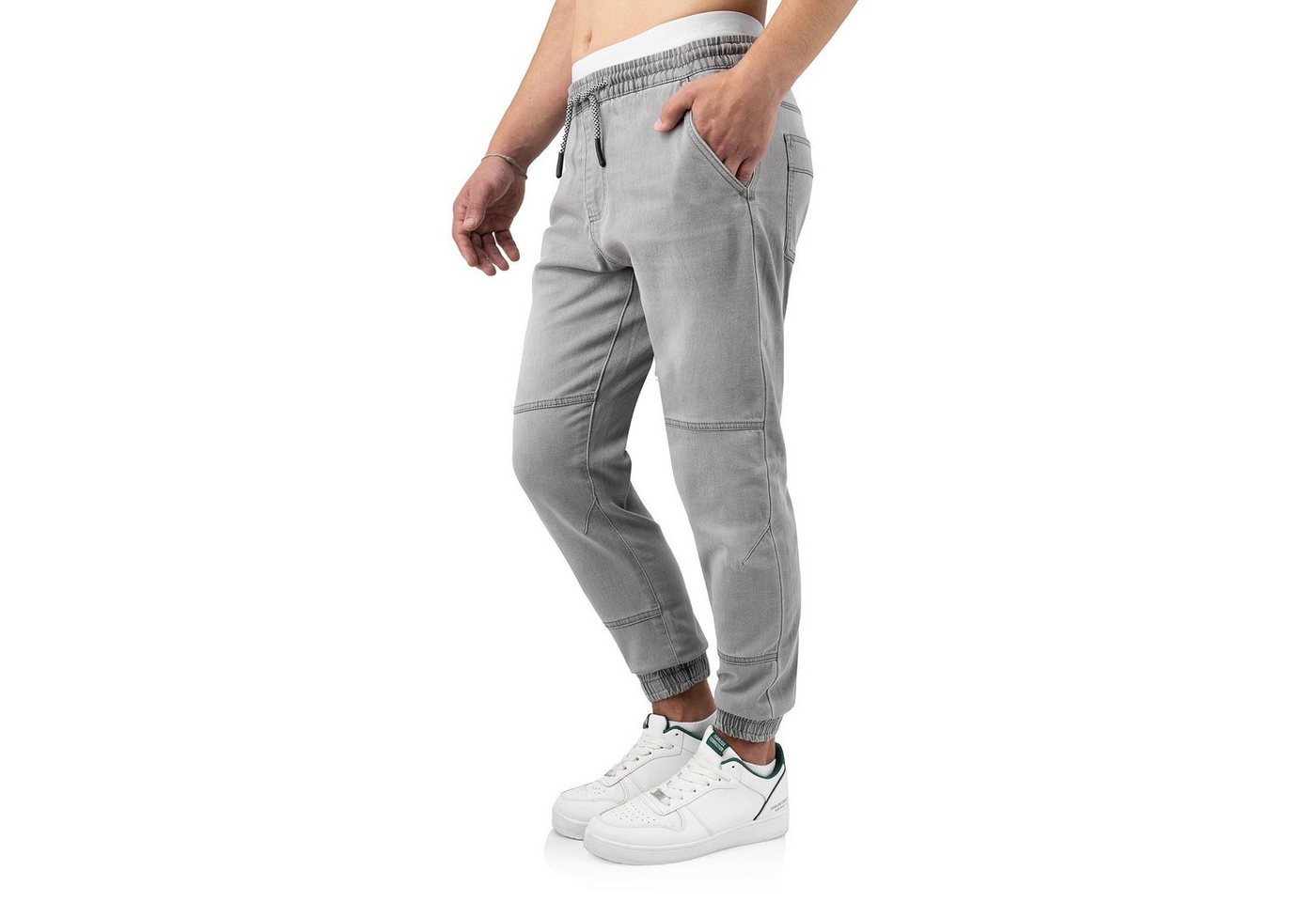 INDICODE Schlupfhose Oltjon bequeme lässige Freizeithose in Jeansoptik mit elastischem Bund – Bild 2 von 5
