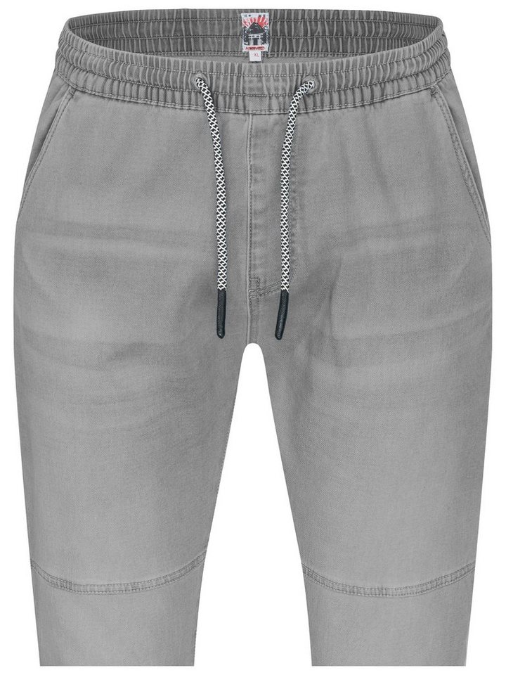 INDICODE Schlupfhose Oltjon bequeme lässige Freizeithose in Jeansoptik mit elastischem Bund – Bild 4 von 5