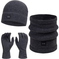 INDICODE Set Mütze Schal Handschuhe INGjert, Größe OS in Grau