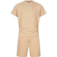 INDICODE Shorts & Shirt Set Comfy, Größe L in Beige