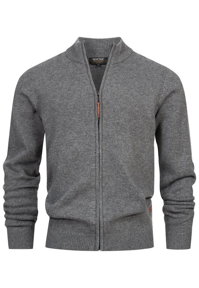 INDICODE Strickjacke Herren INMargous Cardigan Herrenstrickjacke Moderne Strickjacke mit Reißverschluss und Stehkragen – Bild 2 von 5