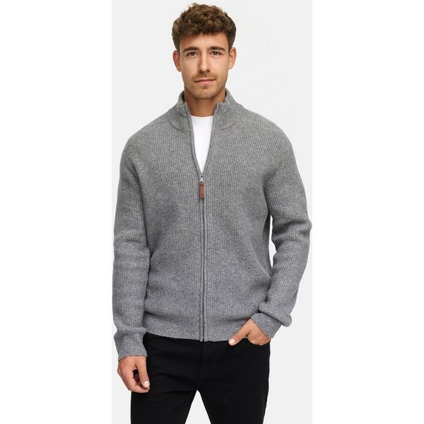 INDICODE Strickjacke Herren INPeace Cardigan Herrenstrickjacke mit V-Ausschnitt und Knopfleiste