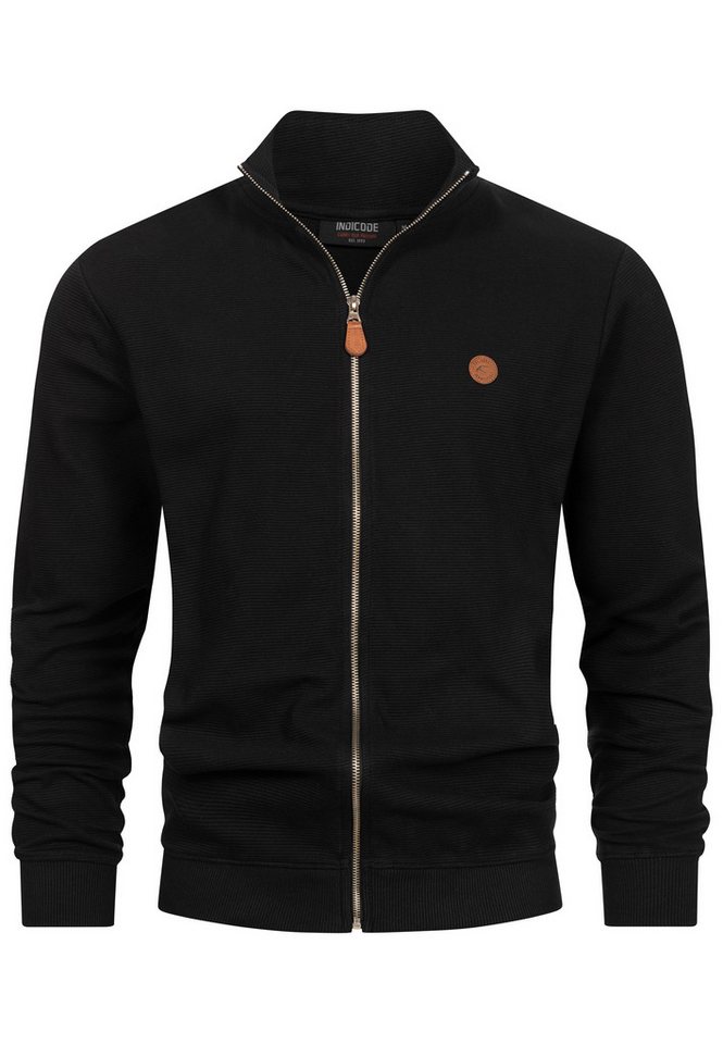 INDICODE Sweatjacke Herren INGuadalupe Cardigan Herrenstrickjacke mit dezentem Logoprint auf der Brust – Bild 2 von 5