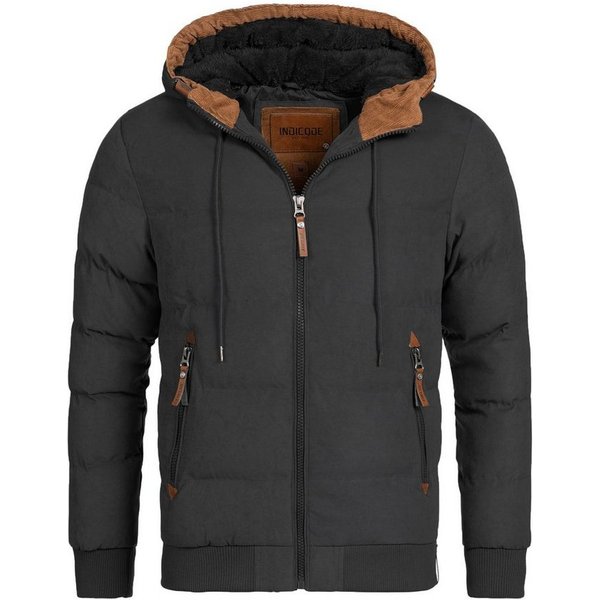 INDICODE Winterjacke Herren Adeline Jacke Winter Herrenjacke mit Teddyfutter, gefütterte Kapuze