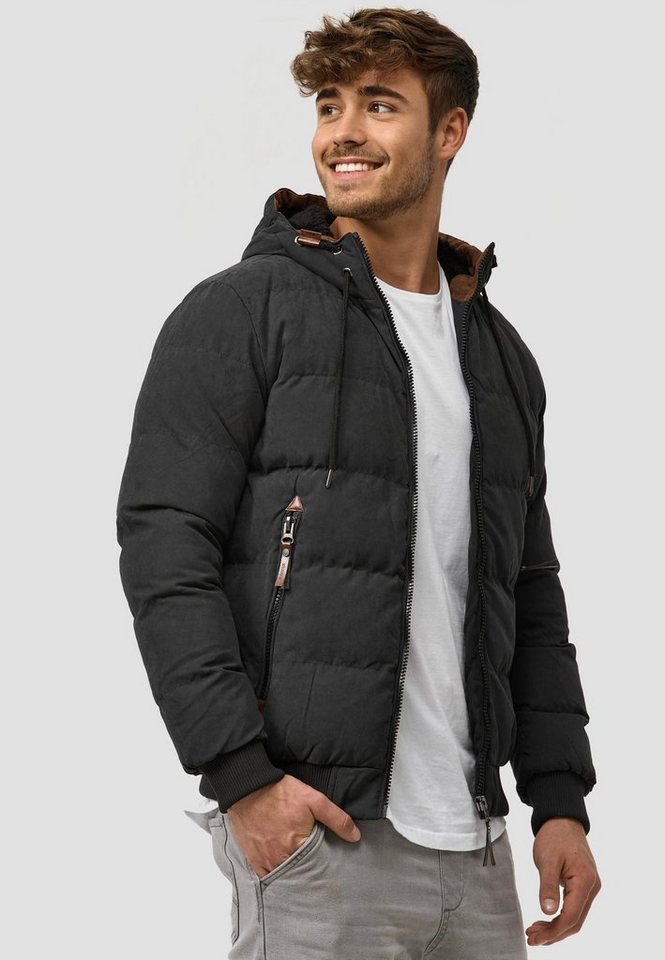 INDICODE Winterjacke Herren Adeline Jacke Winter Herrenjacke mit Teddyfutter, gefütterte Kapuze – Bild 4 von 5