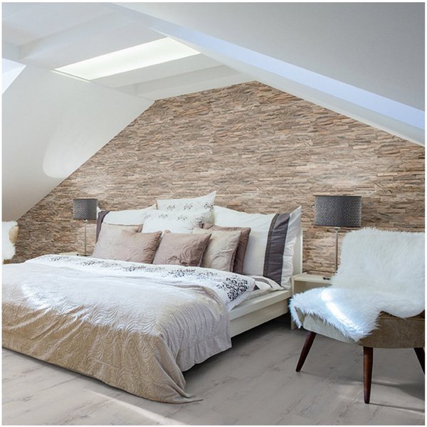 INDO 3D Wandpaneel Teak Diamond / Classic echte Altholz Wandverkleidung zum kleben, BxL: 15,00x61,00 cm, 0,10 qm, (Packung, Versandkostenfreie Lieferung) schall