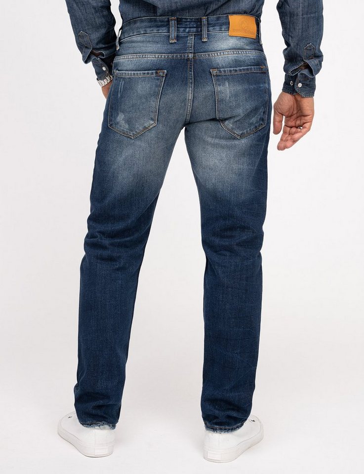 Indumentum Regular-fit-Jeans Herren Jeans Stonewashed Dunkelblau IR-503 – Bild 3 von 5