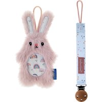 INFANTINO Schnullerkette und Schnuffeltuch (Rosa)