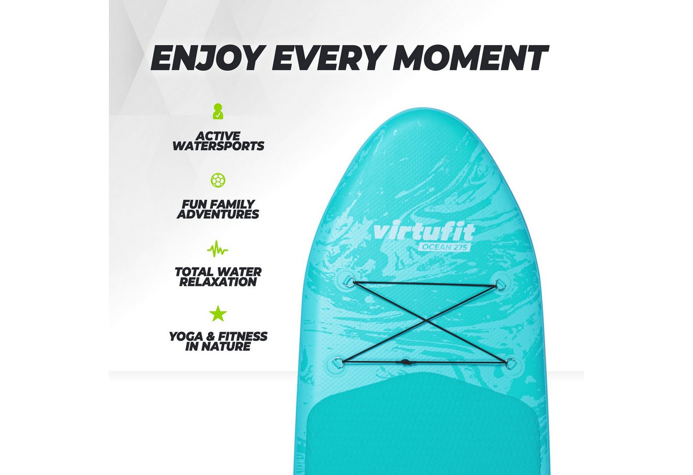 VirtuFit Inflatable SUP-Board Ocean 275 - Pink - mit Zubehör und Tragetasche – Bild 3 von 5