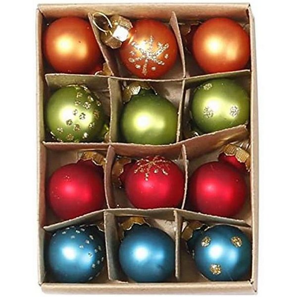 INGE-GLAS® Weihnachtsbaumkugel Weihnachtskugeln MilleFiori, Ø 2 cm, 12 Stück