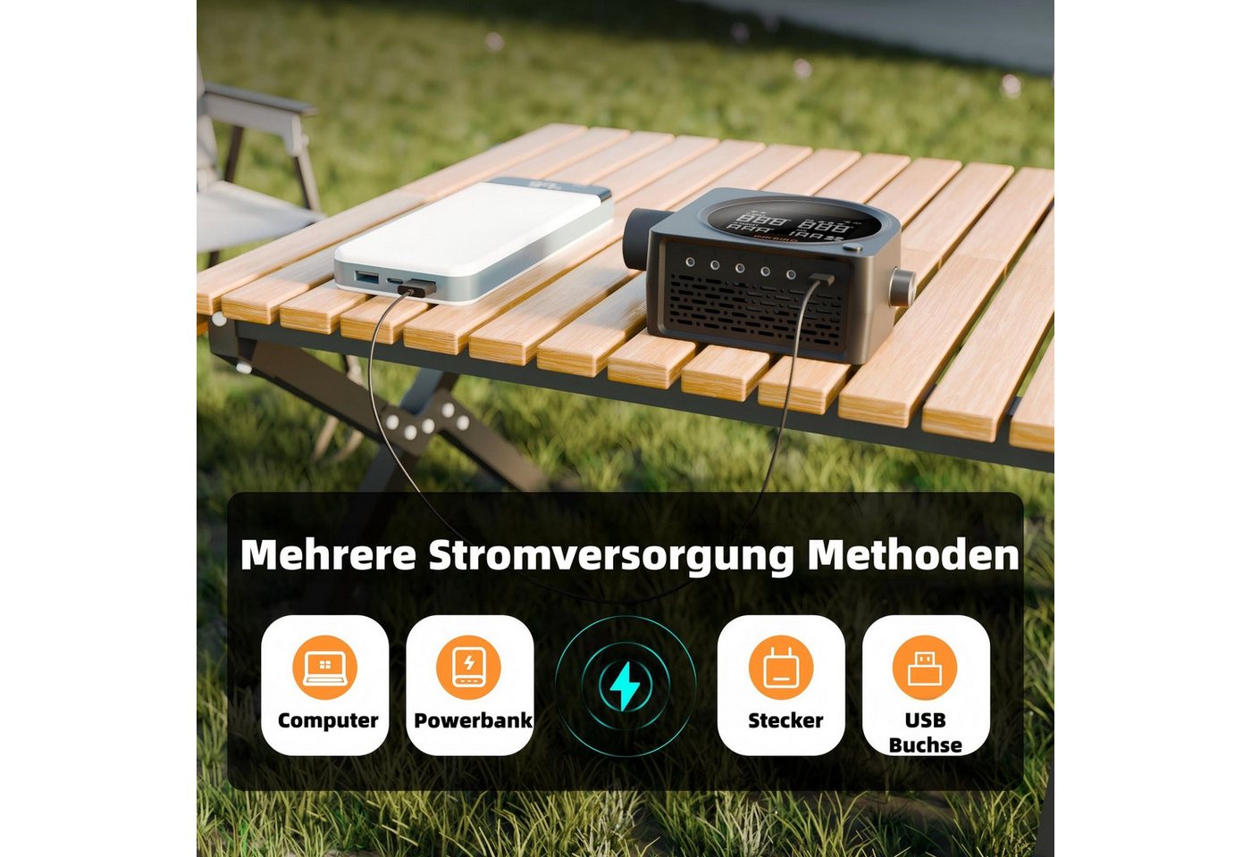INKBIRD Grillgebläse mit 5 Sonden, Wi-Fi 5G, Bluetooth 5.0, LCD-Bildschirm, Schwarz (1-tlg), Automatischer Lüfter für Raucher – Bild 4 von 5