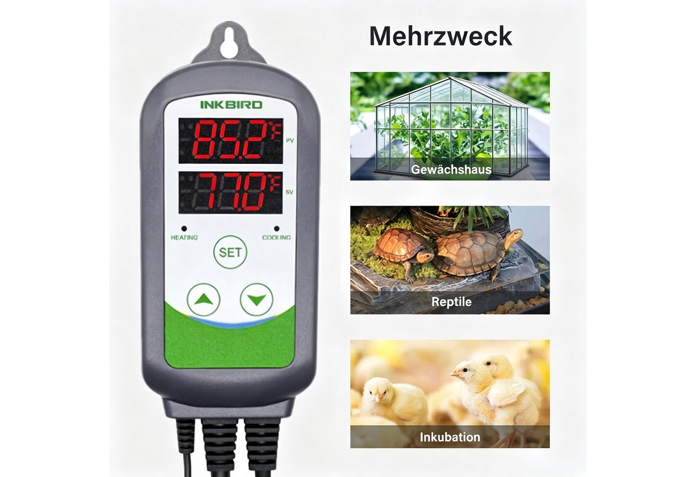 INKBIRD Steckdosen-Thermostat 2,4 GHz WLAN Temperaturregler, Heiz- und Kühlthermostat mit Steckdose, max. 2200 W, Komfortable App-Steuerung & flexible Nutzung – Bild 5 von 5