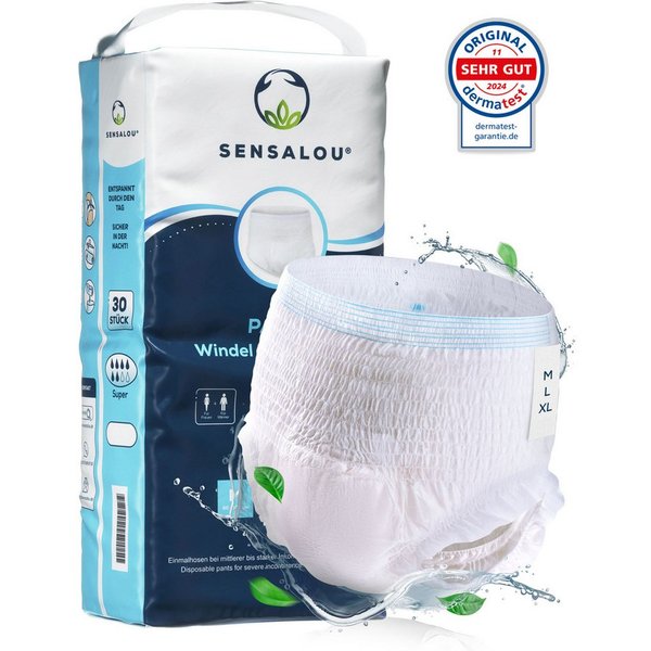 Sensalou Inkontinenz-Pants Sensalou Inkontinenz Pants Windelhosen - Windeln für Erwachsene, Super, M Gr., 30-St., Blasenschwäche, Auslaufschutz, diskret