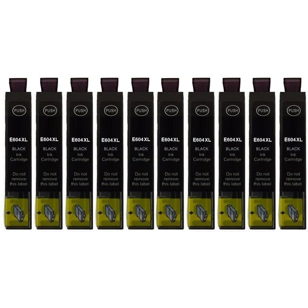 inkpro 10 x Druckerpatrone 604 XL BK kompatibel mit Epson 604XL schwarz, Tintenpatrone (für Epson Expression Home XP-2200, XP-2205, XP-3200, XP-3205, XP-4200, X