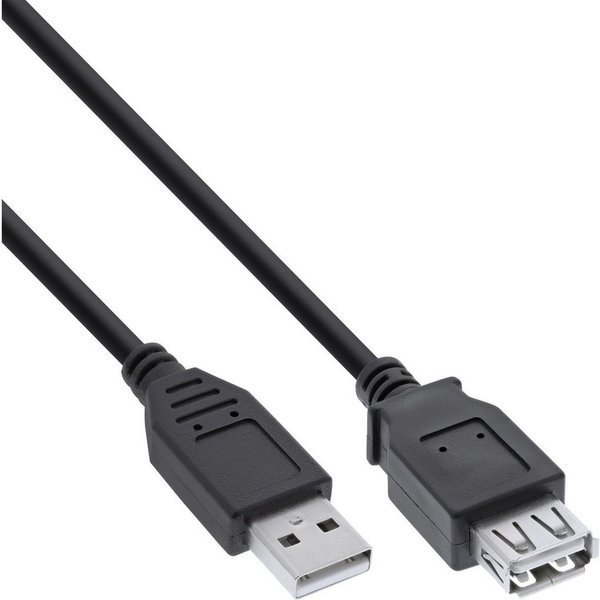 Inline InLine® USB 2.0 Verlängerung, Stecker / Buchse, Typ A, schwarz, 2m USB-Kabel