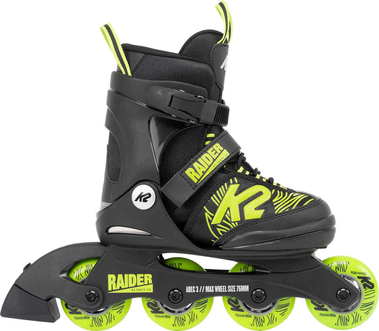K2 Inlineskates K2 RAIDER Kinder Inline Skate black/lime – Bild 2 von 5