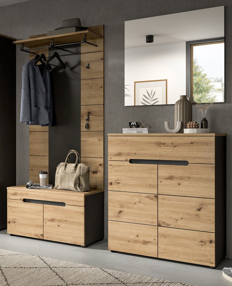 Inn.Furn Schuhkommode Cooper (Flurkommode in Artisan Eiche und grau, 80 x 94 cm), mit Soft-Close-Funktion – Bild 5 von 5