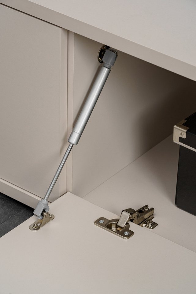 Inn.Furn Wohnwand Charm, (Mediawand Set 3-teilig in Kaschmir / Sand und Marmor, 240 x 175 cm), mit Push-To-Open, inklusive Beleuchtung – Bild 4 von 5