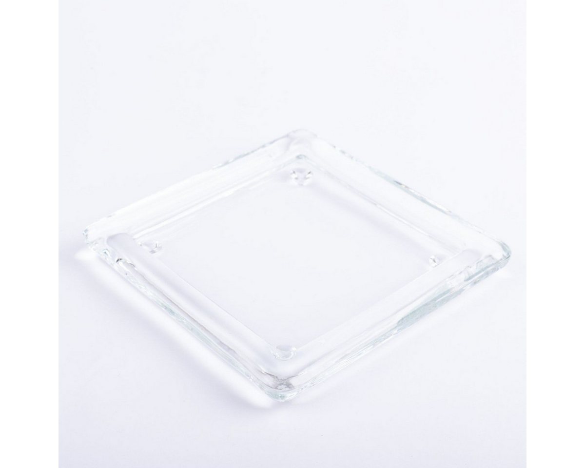INNA-Glas Glasuntersetzer Eckiger Kerzenuntersetzer VINCENTIA aus Glas, klar, 13,6x13,6 cm – Bild 2 von 4