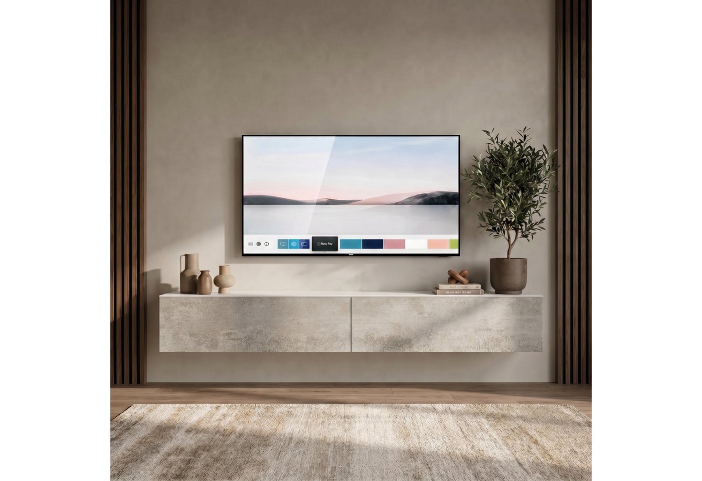 InnoFurn TV-Board Vela hängender Lowboard (2x hängender Fernsehschrank), Sanftes Öffnen, Made in Germany, Modernes Design – Bild 2 von 5