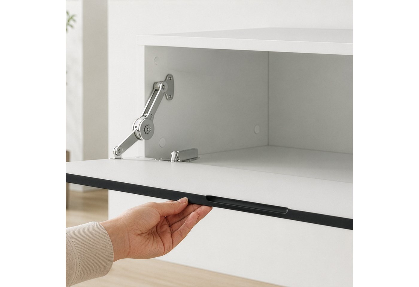 InnoFurn TV-Board Vela hängender Lowboard (2x hängender Fernsehschrank), Sanftes Öffnen, Made in Germany, Modernes Design – Bild 4 von 5